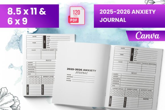 2025-2026 Anxiety Journal KDP