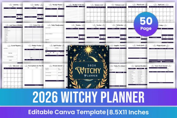 2026 Witchy Planner Canva Template: A Holistic Tool for Spiritual and Practical Organization