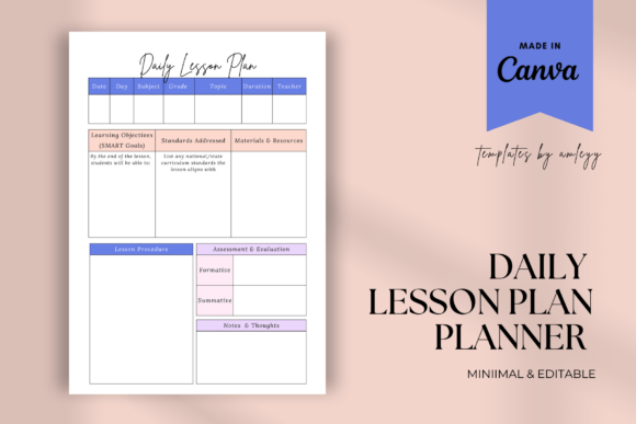 Daily Lesson Plan Template for Teachers