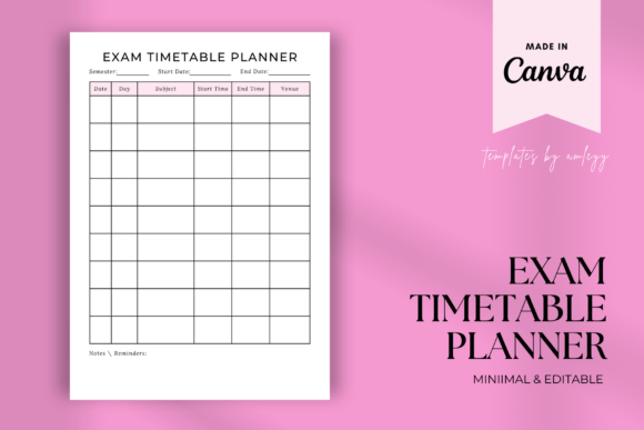 Exam Timetable Planner Template Canva: A Strategic Tool for Academic Success