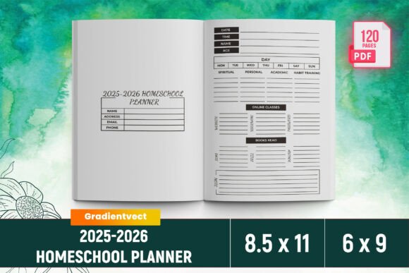 KDP 2025-2026 Homeschool Planner Canva