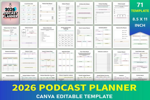 Master Your Podcast with Editable 2026 Planner