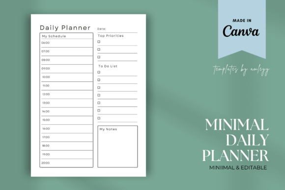 Minimal Simple Daily Planner Template