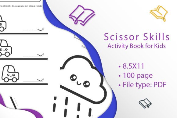 Scissors Skills Activity Book for Kids