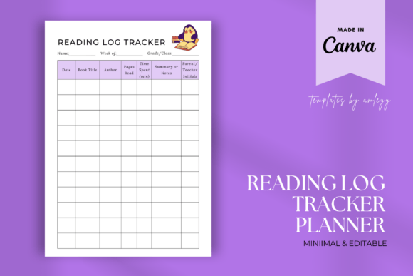 Stay Organized and Motivated with a Reading Log Tracker Planner Template